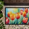 Edge Collections - 18" x 27" - Multicolor - Tulips Watercolor Doormat Indoor Outdoor Rug Non Slip Washable - 1 Piece